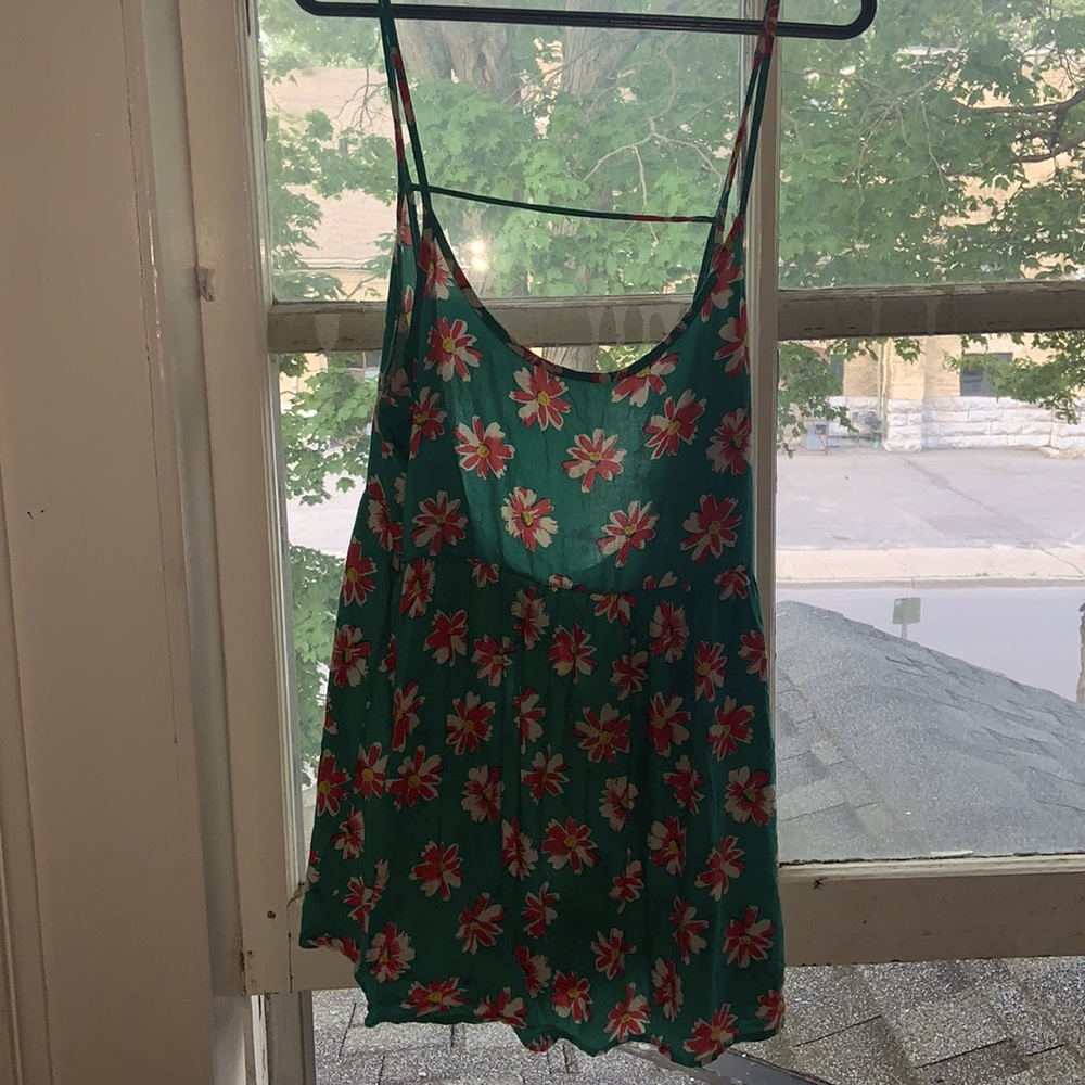 Turquoise flower dress / top
